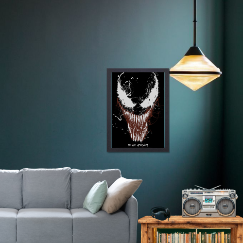 Venom Movie Poster Frame Action Sci-fi Film Series Framed Posters Hollywood Movies Canvas Painting Art work Photo Frames for Wall Decor Home Decoration Living Room Bedroom Office Study Room Cafe Restraunt Restro
