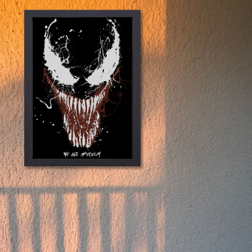 Venom Movie Poster Frame Action Sci-fi Film Series Framed Posters Hollywood Movies Canvas Painting Art work Photo Frames for Wall Decor Home Decoration Living Room Bedroom Office Study Room Cafe Restraunt Restro