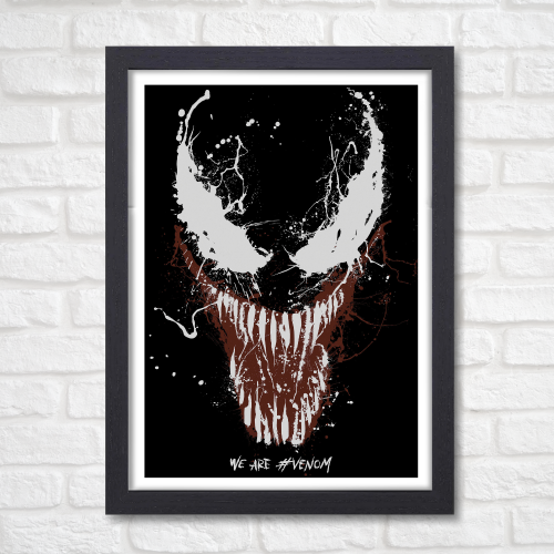 Venom Movie Poster Frame Action Sci-fi Film Series Framed Posters Hollywood Movies Canvas Painting Art work Photo Frames for Wall Decor Home Decoration Living Room Bedroom Office Study Room Cafe Restraunt Restro