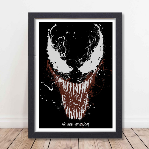 Venom Movie Poster Frame Action Sci-fi Film Series Framed Posters Hollywood Movies Canvas Painting Art work Photo Frames for Wall Decor Home Decoration Living Room Bedroom Office Study Room Cafe Restraunt Restro