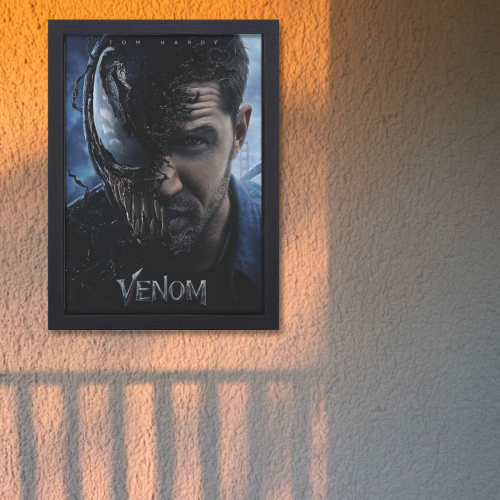Venom Movie Poster Frame Action Sci-fi Film Series Framed Posters Hollywood Movies Canvas Painting Artwork Photo Frames for Wall Decor Home Decoration Living Room Bedroom Office Study Room Cafe Restraunt Restro