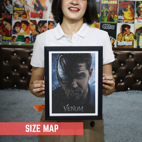 Venom Movie Poster Frame Action Sci-fi Film Series Framed Posters Hollywood Movies Canvas Painting Artwork Photo Frames for Wall Decor Home Decoration Living Room Bedroom Office Study Room Cafe Restraunt Restro