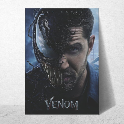 Venom Movie Poster Frame Action Sci-fi Film Series Framed Posters Hollywood Movies Canvas Painting Artwork Photo Frames for Wall Decor Home Decoration Living Room Bedroom Office Study Room Cafe Restraunt Restro