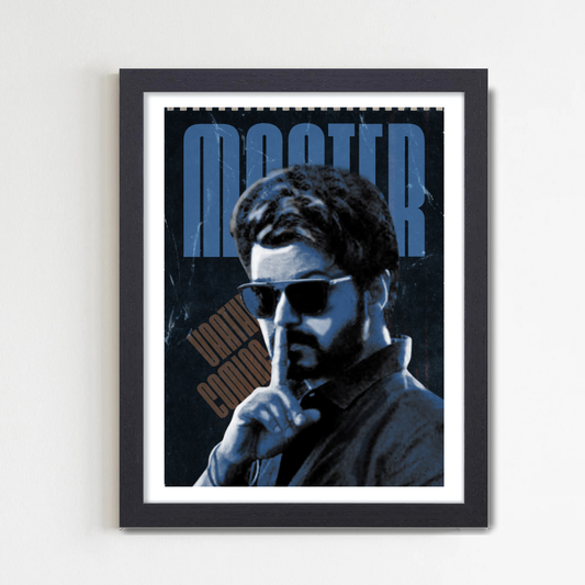 Actor Vijay Frame Poster, Tamil Movie Framed Poster, Tamil Movie Posters, Vijay Master Actors Posters for wall decor, om decor, Living aera, Dining hall Tamil Cinema wall