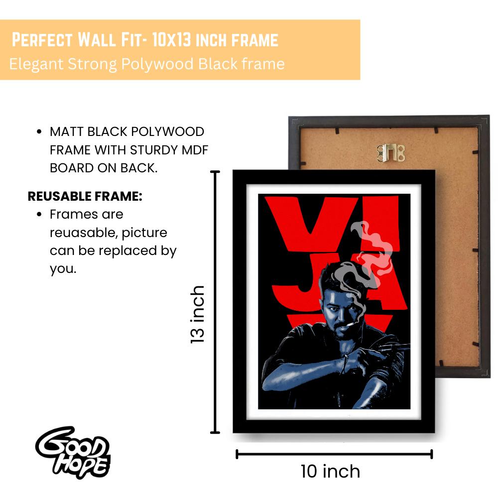 Actor Vijay Frame Poster, Tamil Movie Framed Poster, Tamil Movie Posters, Vijay Master Actors Posters for wall decor, om decor, Living aera, Dining hall Tamil Cinema wall art
