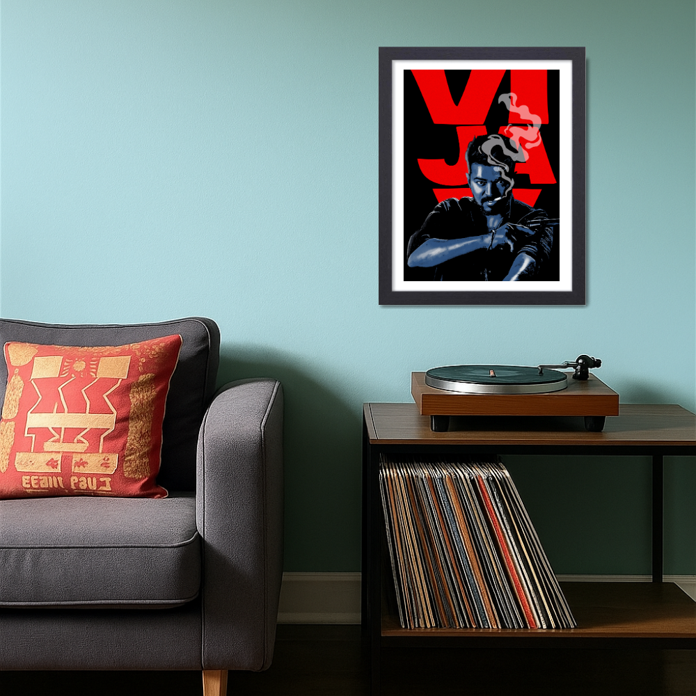 Actor Vijay Frame Poster, Tamil Movie Framed Poster, Tamil Movie Posters, Vijay Master Actors Posters for wall decor, om decor, Living aera, Dining hall Tamil Cinema wall art
