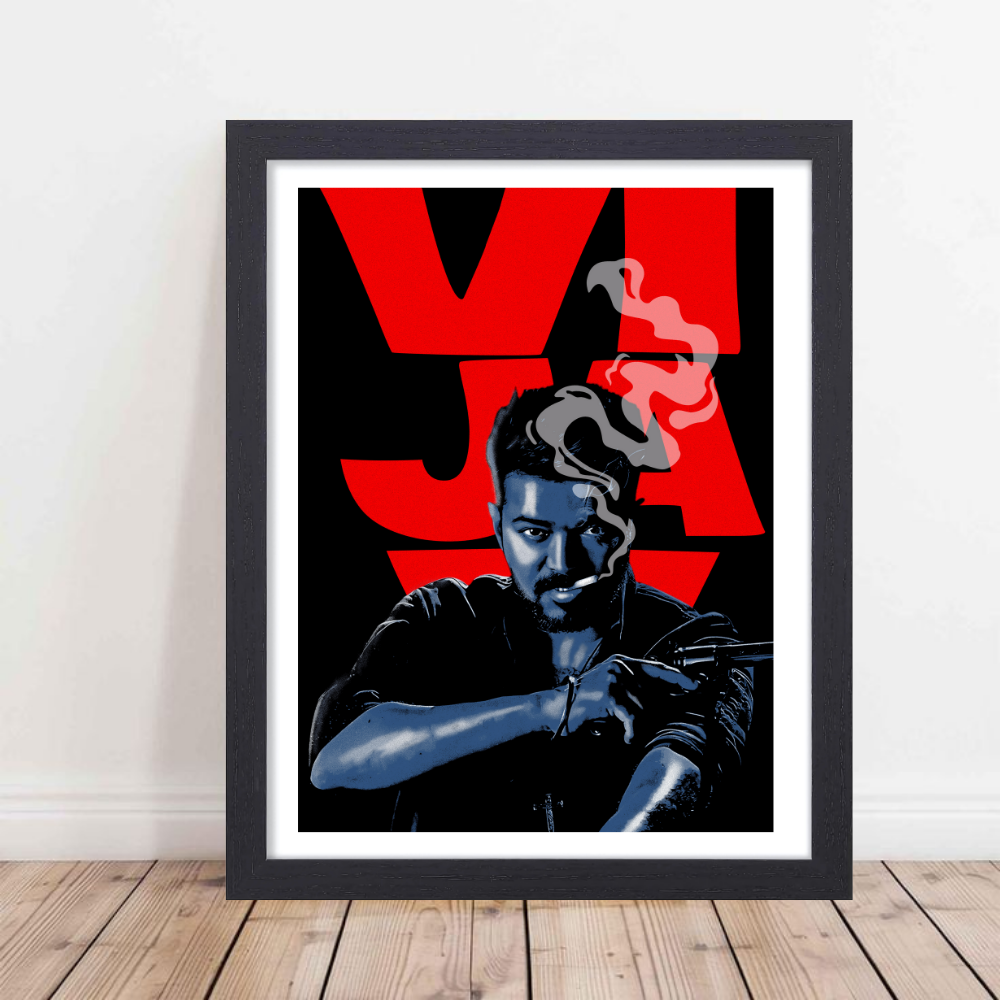 Actor Vijay Frame Poster, Tamil Movie Framed Poster, Tamil Movie Posters, Vijay Master Actors Posters for wall decor, om decor, Living aera, Dining hall Tamil Cinema wall art