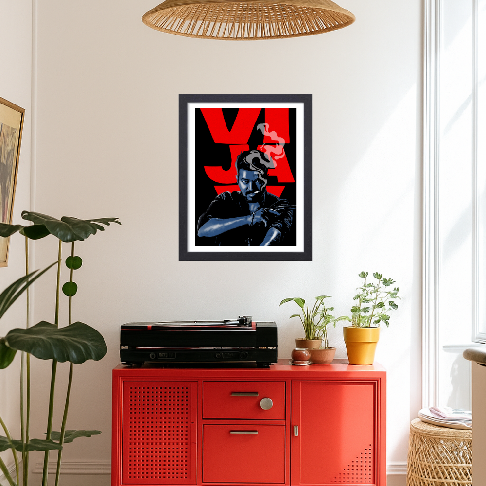 Actor Vijay Frame Poster, Tamil Movie Framed Poster, Tamil Movie Posters, Vijay Master Actors Posters for wall decor, om decor, Living aera, Dining hall Tamil Cinema wall art