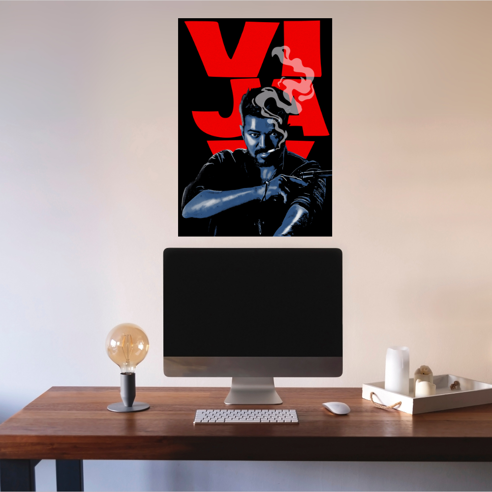 Actor Vijay Frame Poster, Tamil Movie Framed Poster, Tamil Movie Posters, Vijay Master Actors Posters for wall decor, om decor, Living aera, Dining hall Tamil Cinema wall art