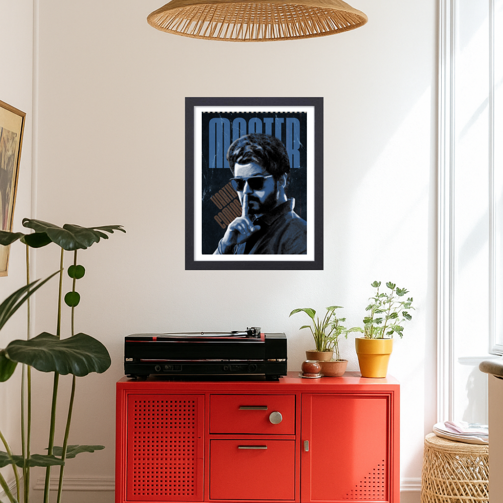 Actor Vijay Frame Poster, Tamil Movie Framed Poster, Tamil Movie Posters, Vijay Master Actors Posters for wall decor, om decor, Living aera, Dining hall Tamil Cinema wall