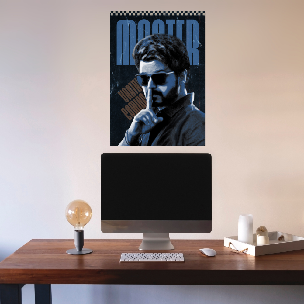Actor Vijay Frame Poster, Tamil Movie Framed Poster, Tamil Movie Posters, Vijay Master Actors Posters for wall decor, om decor, Living aera, Dining hall Tamil Cinema wall
