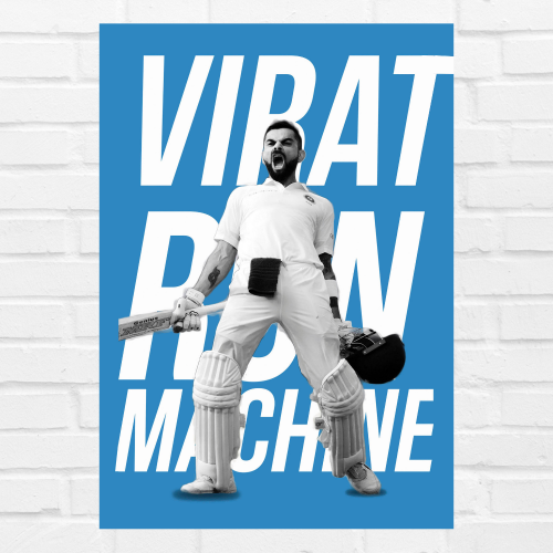 Virat Kohli Cricket Cricketer Virat Kohli Poster Cricket Players Motivational Player King Kohli posters with frame or without frame For wall decor, room decoration home bedroom living room Paintings Hostel Boys Ideal For Cricket Fans Photo