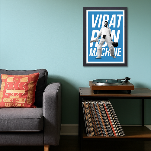 Virat Kohli Cricket Cricketer Virat Kohli Poster Cricket Players Motivational Player King Kohli posters with frame or without frame For wall decor, room decoration home bedroom living room Paintings Hostel Boys Ideal For Cricket Fans Photo