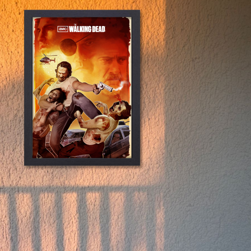 The Walking Dead Movie Poster Frame Horror Drama Telivision Series Framed Posters Hollywood American Movies Artwork Canvas Painting Photo Frames for Wall Decor Home Decoration Living Room Bedroom Office Study Room Cafe
