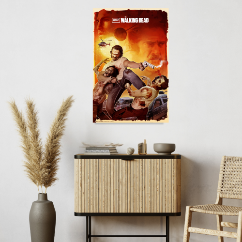 The Walking Dead Movie Poster Frame Horror Drama Telivision Series Framed Posters Hollywood American Movies Artwork Canvas Painting Photo Frames for Wall Decor Home Decoration Living Room Bedroom Office Study Room Cafe
