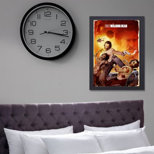 The Walking Dead Movie Poster Frame Horror Drama Telivision Series Framed Posters Hollywood American Movies Artwork Canvas Painting Photo Frames for Wall Decor Home Decoration Living Room Bedroom Office Study Room Cafe