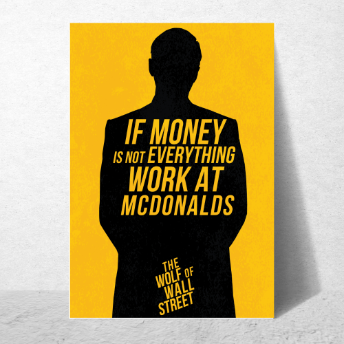 The Wolf of Wall Street Movie Poster Frame Hollywood Movies Framed Posters Film Cinema Artwork Canvas Painting Photo Frames For Wall Decor Living Room Bedroom  Study Room Restraunt Cafe Office & Home Decoration Art work