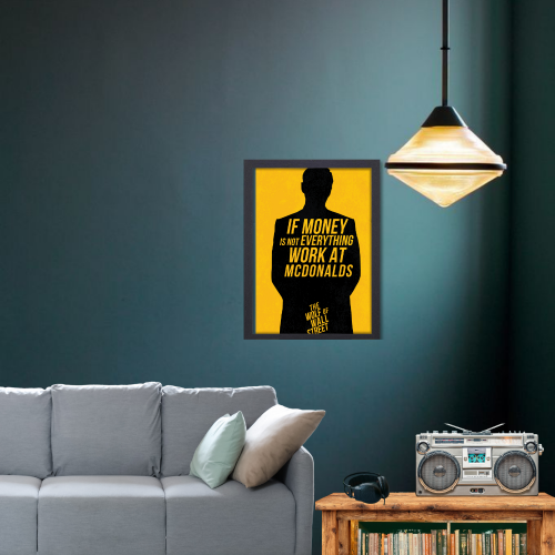 The Wolf of Wall Street Movie Poster Frame Hollywood Movies Framed Posters Film Cinema Artwork Canvas Painting Photo Frames For Wall Decor Living Room Bedroom  Study Room Restraunt Cafe Office & Home Decoration Art work