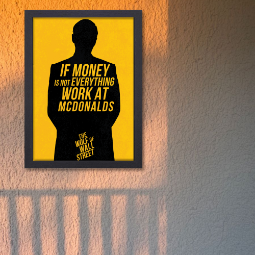 The Wolf of Wall Street Movie Poster Frame Hollywood Movies Framed Posters Film Cinema Artwork Canvas Painting Photo Frames For Wall Decor Living Room Bedroom  Study Room Restraunt Cafe Office & Home Decoration Art work