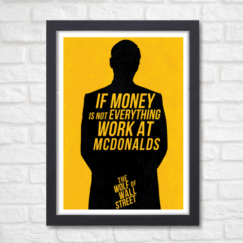 The Wolf of Wall Street Movie Poster Frame Hollywood Movies Framed Posters Film Cinema Artwork Canvas Painting Photo Frames For Wall Decor Living Room Bedroom  Study Room Restraunt Cafe Office & Home Decoration Art work