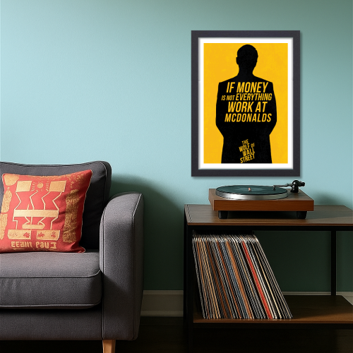 The Wolf of Wall Street Movie Poster Frame Hollywood Movies Framed Posters Film Cinema Artwork Canvas Painting Photo Frames For Wall Decor Living Room Bedroom  Study Room Restraunt Cafe Office & Home Decoration Art work