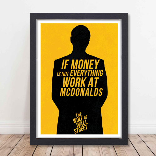The Wolf of Wall Street Movie Poster Frame Hollywood Movies Framed Posters Film Cinema Artwork Canvas Painting Photo Frames For Wall Decor Living Room Bedroom  Study Room Restraunt Cafe Office & Home Decoration Art work