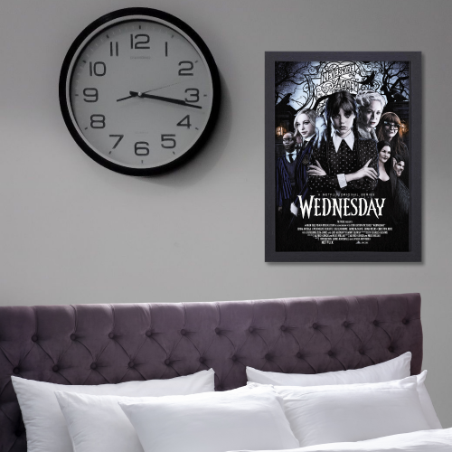 Wednesday Movie Poster Frame Horror Drama Movies Framed Posters Hollywood Artwork Painting Photo Frames for Wall Decor Home Decoration Living Room Bedroom Office Study Room Cafe