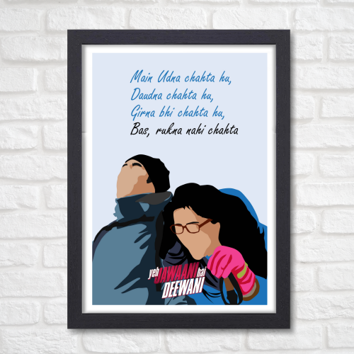 Ye Jawani Hai Deewani Movie Frame Poster Bollywood Movies Motivational Quote Wall Art Decor Ranbeer Kapoor Photo Frames Actress Deepika PadukonPosters Canvas Painting For Restraunt Cafe Students Bedroom Living Room Decoration Home Office wall Poster Gift, ye jawani ye diwani movie poster, yeh jawaani hai deewani movie poster, yeh jawaani hai deewani movie poster hd, yeh jawaani hai deewani movie dialogues poster, yeh jawaani hai deewani poster, yeh jawaani hai deewani poster hd, yeh jawaani hai deewani 