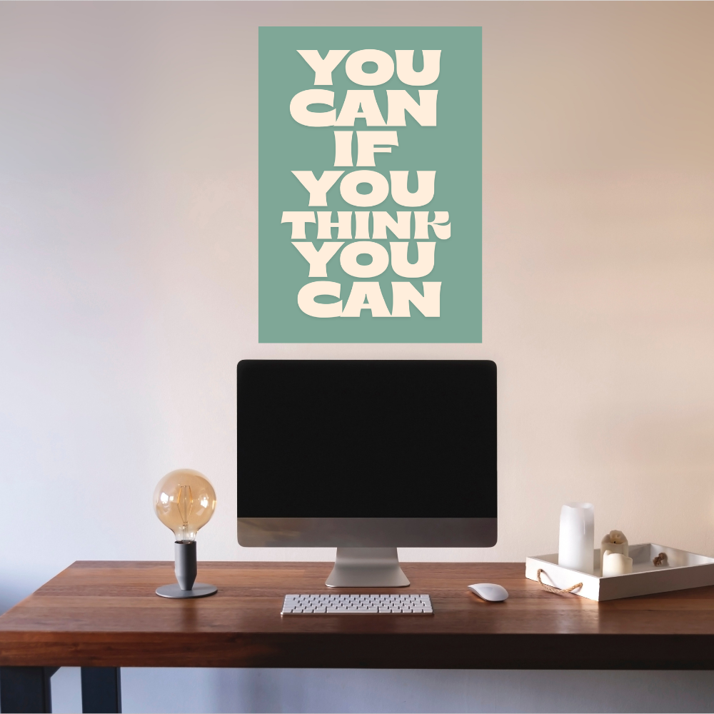 Aesthetic Motivational Quotes Painting Poster Motivationn Quote Posters Inspiring Lines Stickers for Students Study room Library decoration Living roomkitchen Dining hall & Office wall decor with frame or without framed You Can If You Think You Can