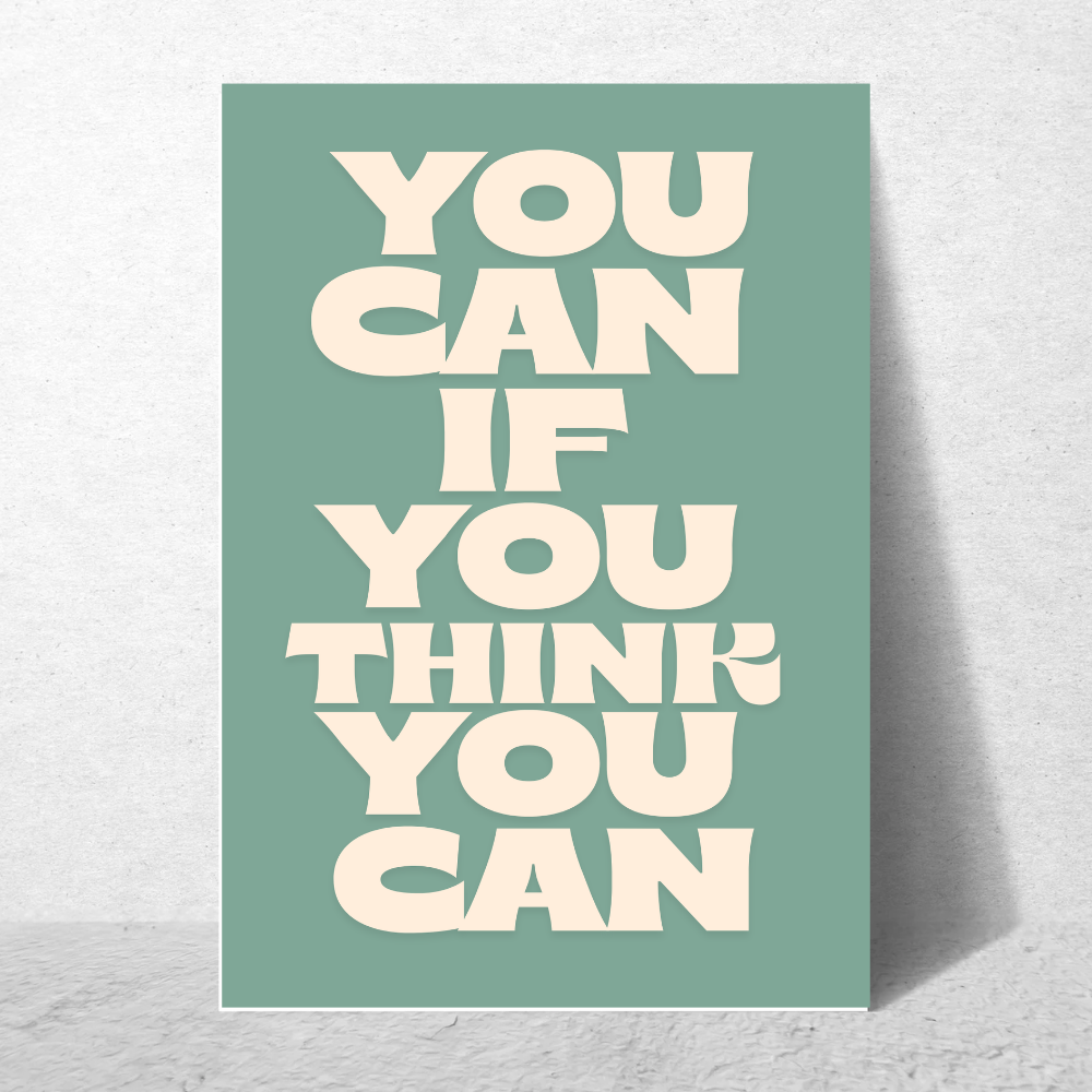 Aesthetic Motivational Quotes Painting Poster Motivationn Quote Posters Inspiring Lines Stickers for Students Study room Library decoration Living roomkitchen Dining hall & Office wall decor with frame or without framed You Can If You Think You Can