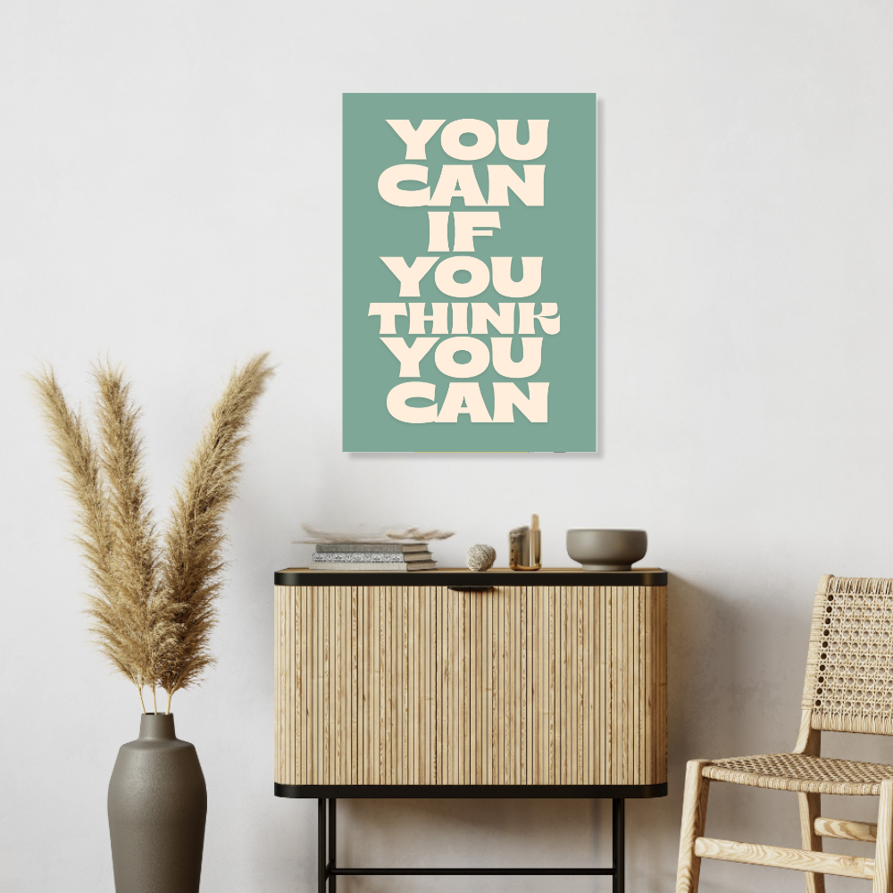 Aesthetic Motivational Quotes Painting Poster Motivationn Quote Posters Inspiring Lines Stickers for Students Study room Library decoration Living roomkitchen Dining hall & Office wall decor with frame or without framed You Can If You Think You Can