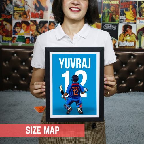 yuvraj singh Poster, yuvraj singh wall poster, yuvraj singh frame, yuvraj singh photo frame, Yuvraj Frame Poster Dhoni thala Virat rohit sachin hardik dravid yuvraj sehwag kapil abd cricket wall décor room office Action living building hostel wall photo bollywood quote web series movie