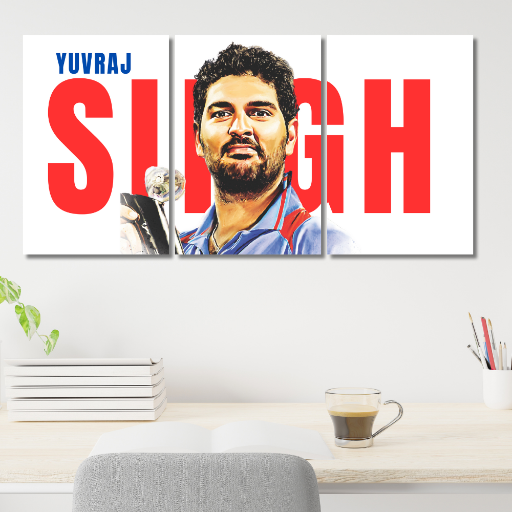 Yuvraj Singh 3-Piece Poster | Indian Cricket Legend Wall Art