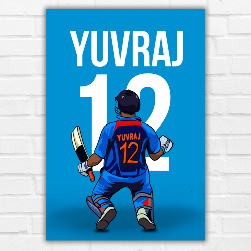 yuvraj singh Poster, yuvraj singh wall poster, yuvraj singh frame, yuvraj singh photo frame, Yuvraj Frame Poster Dhoni thala Virat rohit sachin hardik dravid yuvraj sehwag kapil abd cricket wall décor room office Action living building hostel wall photo bollywood quote web series movie