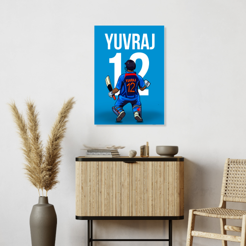 yuvraj singh Poster, yuvraj singh wall poster, yuvraj singh frame, yuvraj singh photo frame, Yuvraj Frame Poster Dhoni thala Virat rohit sachin hardik dravid yuvraj sehwag kapil abd cricket wall décor room office Action living building hostel wall photo bollywood quote web series movie