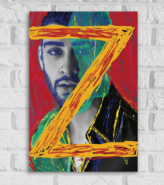 Zayn English Singer-Songwriter Pop Art Music Artist Artwork Popular Singers Singing illustration Hollywood Songs Colorful Matte Finish Beautiful Wall Decor Framed Poster
