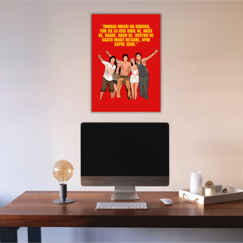 bollywood movie poster, bollywood movie posters for wall, bollywood movie poster design, bollywood movie poster prompt, bollywood movie poster collage, bollywood movies wall stckers, bollywood movies wall art, bollywood movies wall, bollywood movies wall posters, bollywood movies wall posters,  Zindagi Na Milegi Dobara Movie Frame Poster Movie Quote Wall Art Decor Photo Frames Poster Canvas Painting For Bedroom Living Room Decoration Home Office wall Poster Gift, zindagi milegi na daubara poster