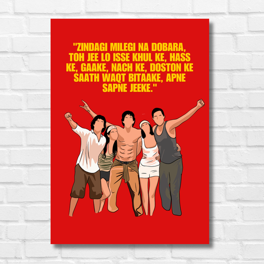 Zindagi na milegi dobara movie poster minimal art in tomationo festival