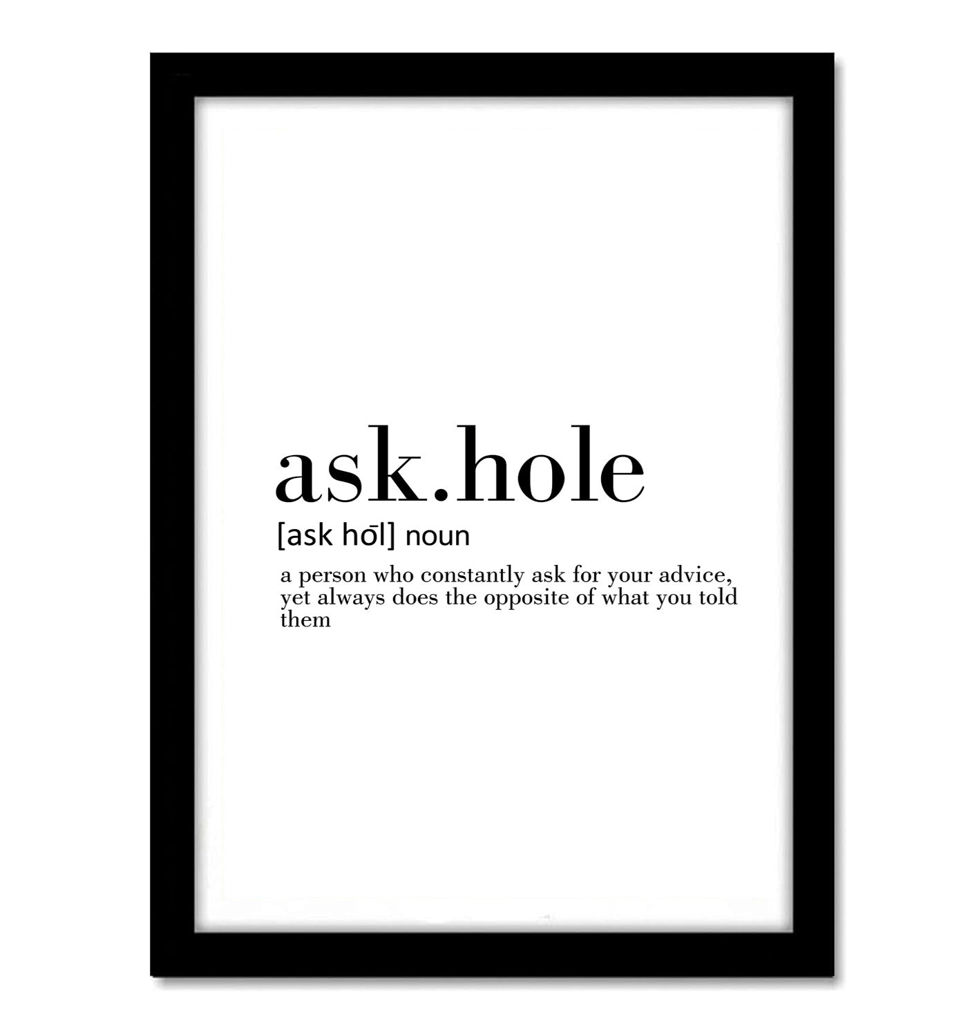 Ask. Hole Funny Dictionary Art work