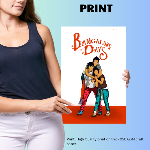 Banglore days Movie Poster Frame Bollywood Movies Artwork Framed Posters Funny Art Canvas Paintings Photo Frames for Wall Decor Bedroom Living Room Dining Hall Restraunt Cafe & Office Wall Decoration, Banglore days poster, Banglore days poster hd, bangalore days movie poster hd, bangalore days poster, bangalore days poster hd, mollywood posters, bollywood movies poster, bollywood movies poster