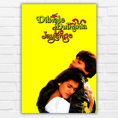 DDLJ Movie Poster Frame Shahrukh Khan Bollywood Movies Framed Posters dilwale dulhania le jayenge Dilogues Quotes Canvas Artwork Painting Photo Frames For Wall Decor Bedroom Living Room Decoration Home Office Restaunt Cafe