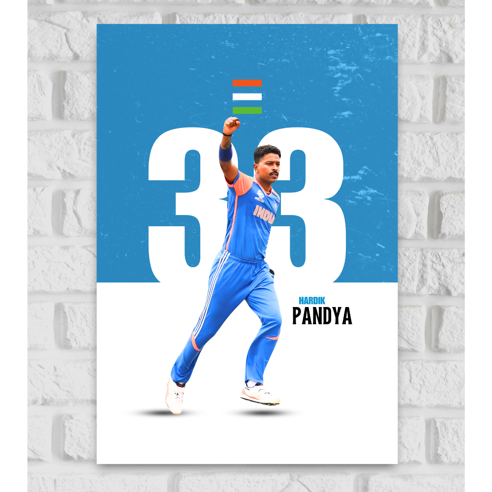 hardik pandya poster of t20 world cup 2024 of the final, bowling against south africa