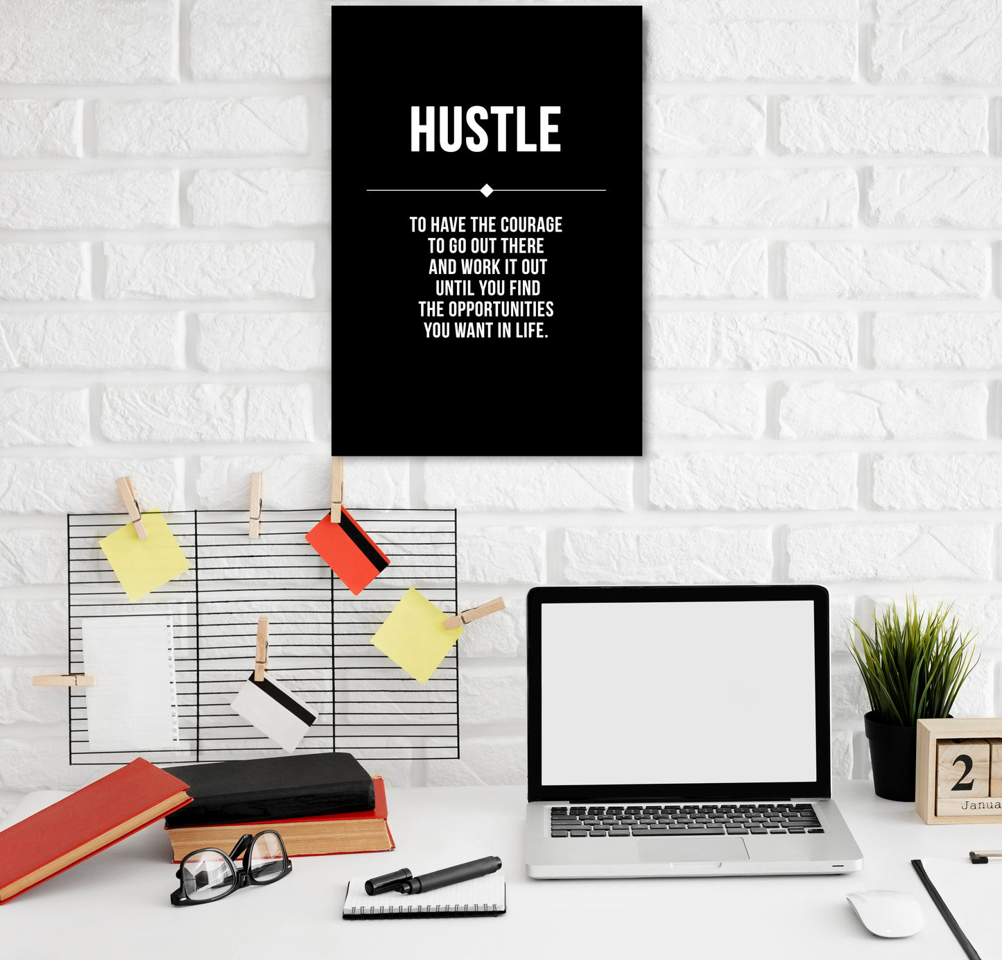 Hustle Motivational Quote Art work