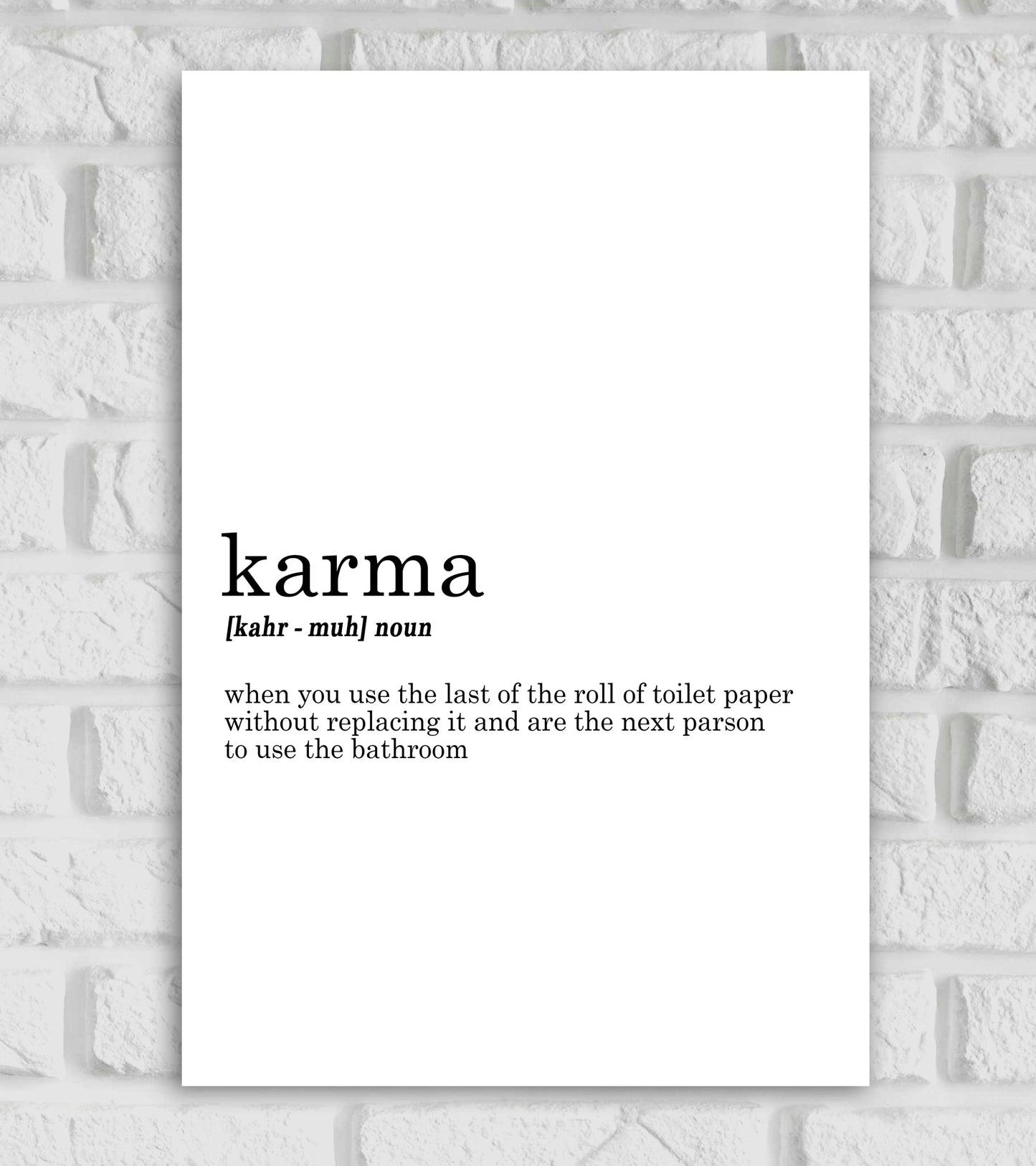 Karma Funny Dictionary Art work