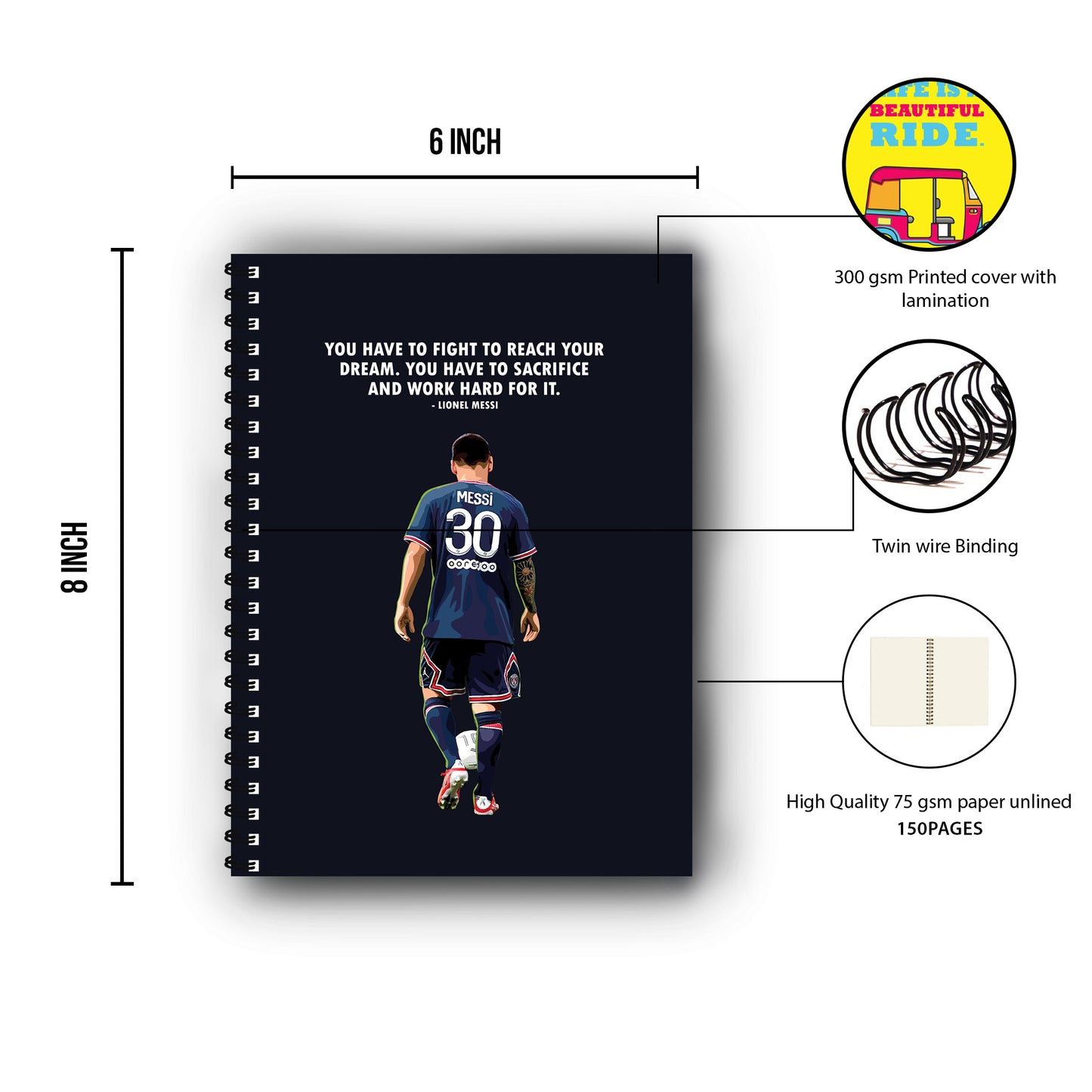 Leonel Messi Printed Notebook