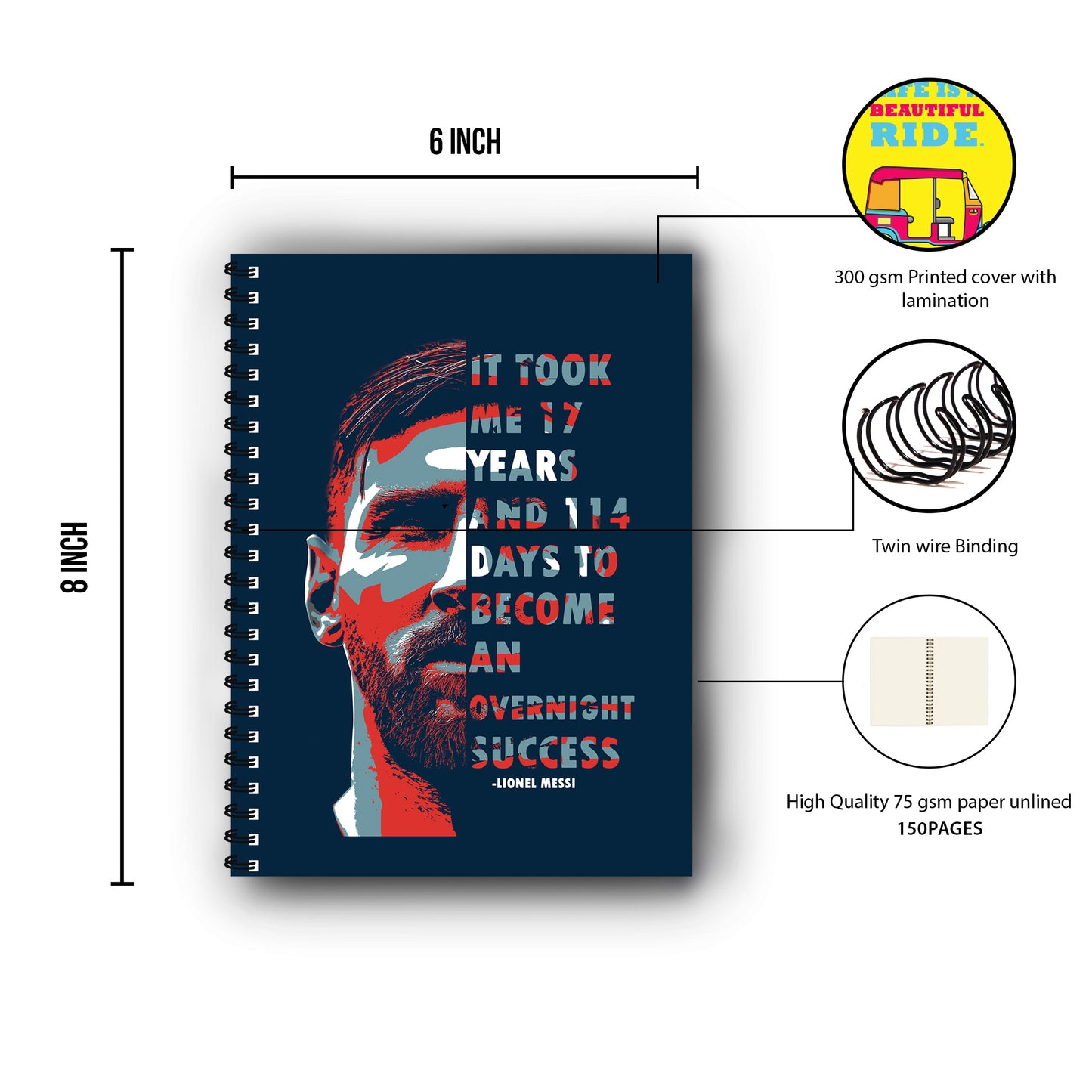 Leonel Messi Printed Notebook