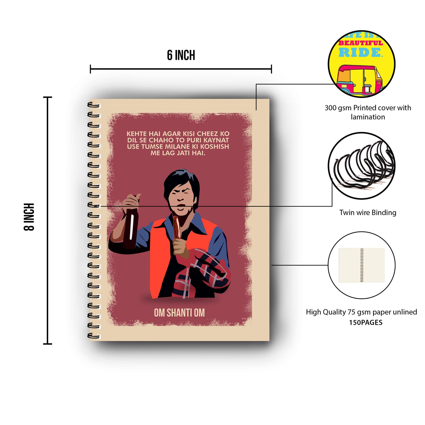 Om Shanti Om Printed Notebook