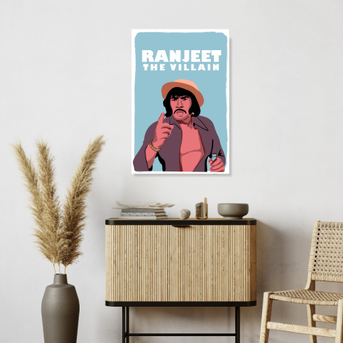 ranjeet the Villain Posters Frame Actor Artwork Framed Poster Bollywood Movies Canvas Painting Photo Frames for Wall Decor Bedroom Living Room Decoration Home Office walls Restraunt Cafe, ranjeet the villain posters, ranjeet the Villain poster, ranjeet the Villain poster hd, ranjeet the Villain pic, bollywood movies poster, bollywood movies poster hd, bollywood movies poster images, bollywood movies poster 2025, bollywood movies poster hd wallpaper, bollywood movies poster 2024