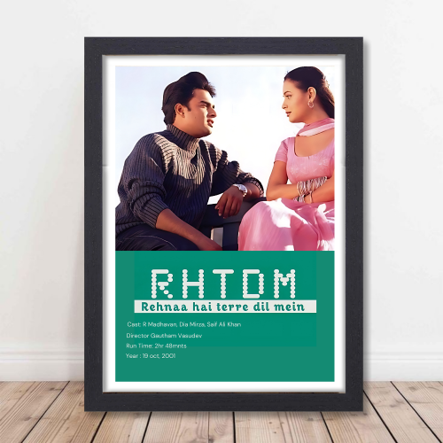 Rehna Hai Tere Dil Mein Movie Poster Frame Bollywood Movies Framed Posters Dialogues Artwork Canvas Paintings Photo Frames For Wall Decor Bedroom Living Room Decoration Home Office Restraunt Cafe, rehna hai tere dil mein poster, rehna hai tere dil mein poster hd, rehna hai tere dil mein movie poster, rehna hai tere dil mein pictures, rehna hai tere dil mein POSTER FRAMEs, rehna hai tere dil mein poster frame download, rhtdm movie poster, rhtdm poster, rhtdm poster hd