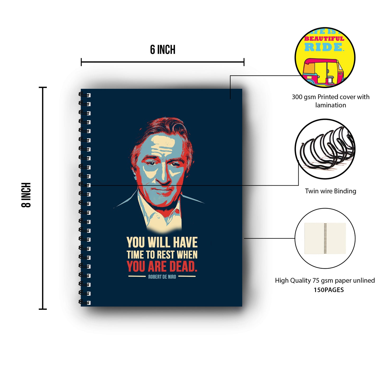 Robert De Niro Printed Notebook